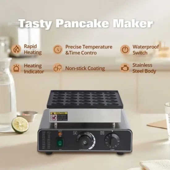 25Pcs Mini Dutch Pancake Maker, Commercial Electric Nonstick Pancake Maker Machine With 1.8" and , Diameter Mini Muffin Maker image {2}