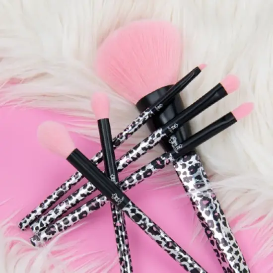 MODA Brush Leopard Face and Eye Makeup Brush Set Bundle- 6pc image {1}