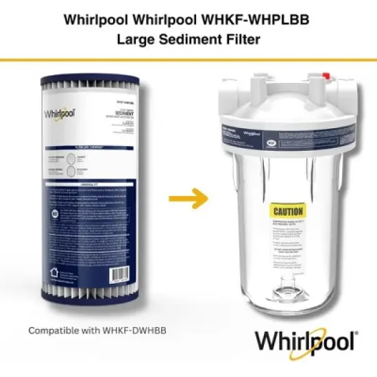 Whirlpool 10" x 4.5" Pleated Whole House Water Filter, 20 Micron, NSF Certified, WHKF-WHPLBB image {4}