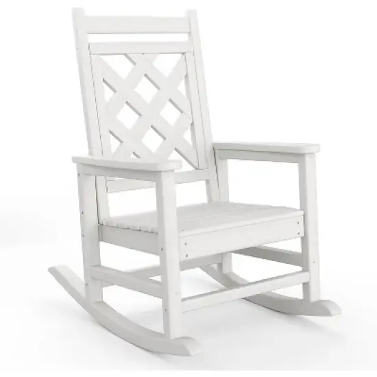 Outdoor Adirondack Rocking Chair, All Weather Fire Pit Chair,Outdoor Lounger Rocking Fire Pit Chair for Patio, Garden, Backyard, Lawn Deck image {11}