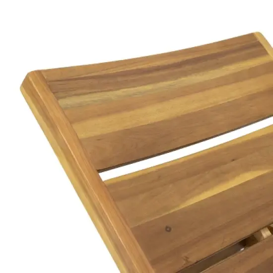 Kyoto 3pc Outdoor Acacia Wood Chaise Lounge Set - Teak/Yellow - Christopher Knight Home image {6}