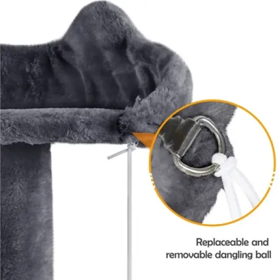 Yaheetech 57"H Plush Cat Tree Condo for Kittens/Small Cats image {8}