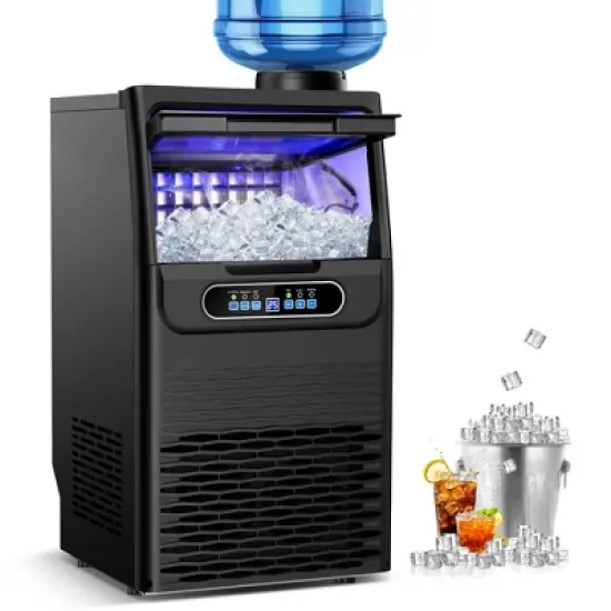 RAPSUAR 13.5in 80 lbs./24H Built-in/Freestanding Commercial Ice Maker With LCD Panel image {11}