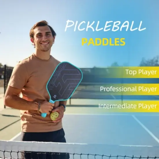 Aukfa Thermoformed Pickleball Paddle &ndash; Hot Press Molded Carbon Fiber Face with 16mm Polypropylene Core & Fabric Woven Spin Surface image {13}