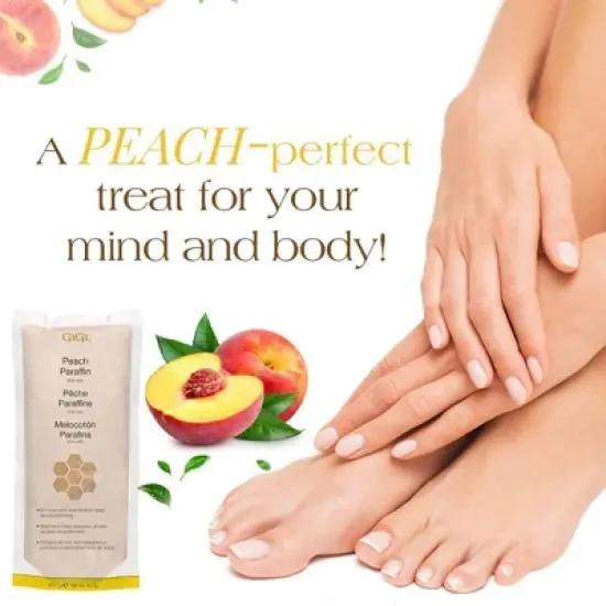 GiGi Peach Infused Paraffin 16 oz (PACK OF 2) Skin Wax Treatment for Moisturizing & Softening Hands & Feet image {3}