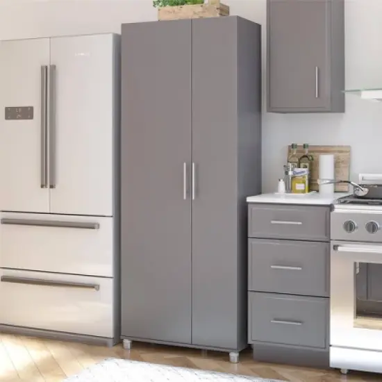 Cabell Tall Asymmetrical Cabinet Graphite Gray - Room & Joy image {2}