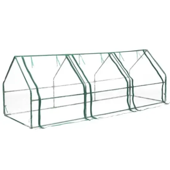 Gardenised Green Outdoor Waterproof Portable Plant Greenhouse with 2 Clear Zippered Windows image {1}