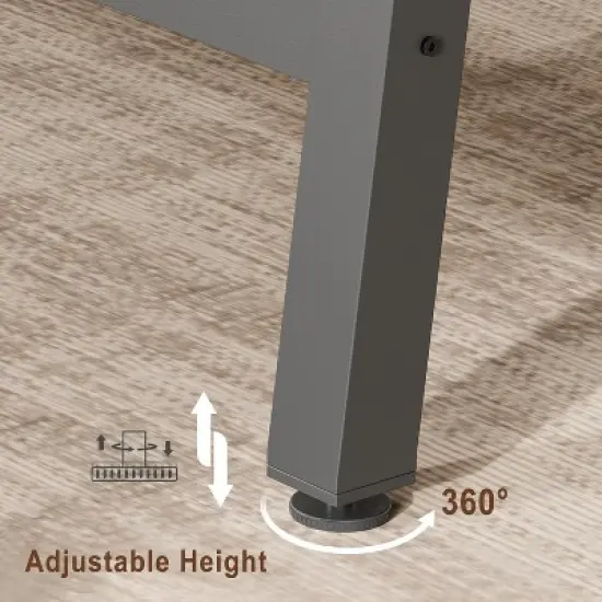 Nasitip Dining Table for 4-6, 63" Long Wooden Kitchen Table with Sturdy Metal Frame,Rectangular Counter for Living Room, Kitchen, Dining Room image {4}