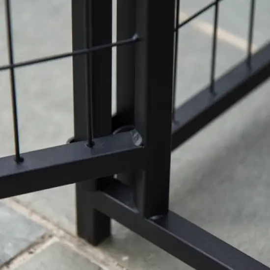 Pawhut Large Outdoor Dog Kennel Steel Fence with UV-Resistant Oxford Cloth Roof & Secure Lock image {4}