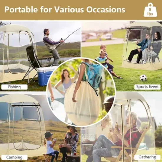 Tangkula 4.2 x 4.2 FT Instant Pop up Tent Weatherproof Shelter Sports Tent for 1-2 People image {9}