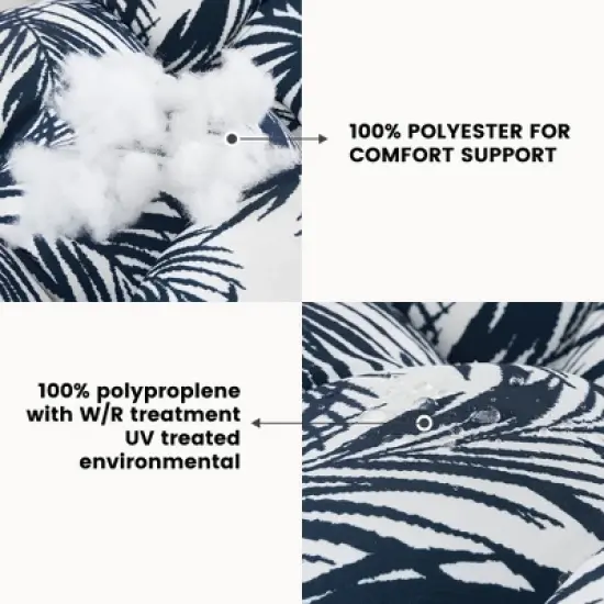 ARTPLAN Outdoor Cushions for Settee,Wicker Loveseat Cushions with Tie,Tufted Patio Cushions 2 U-Shaped Set of 5 Piece,L44xW19，Floral image {2}