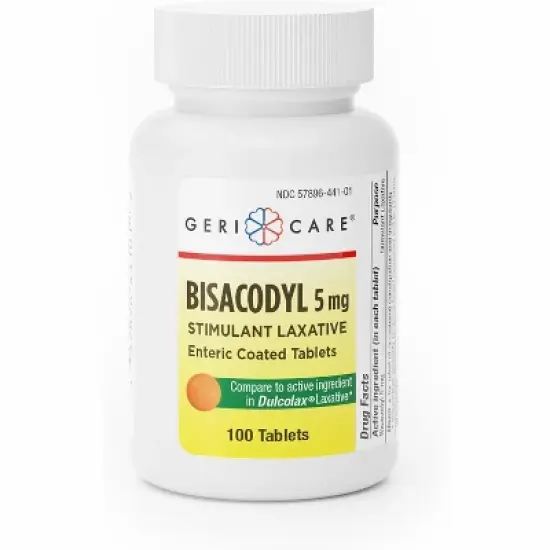 Geri Care Bisacodyl 5mg Stimulant Laxative Enteric Coated Relief Tablets, 100 Count image {7}