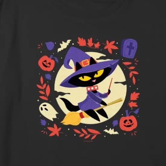 Girl's Paul Frank Halloween Mika the Cat Witch Crop Top T-Shirt image {1}