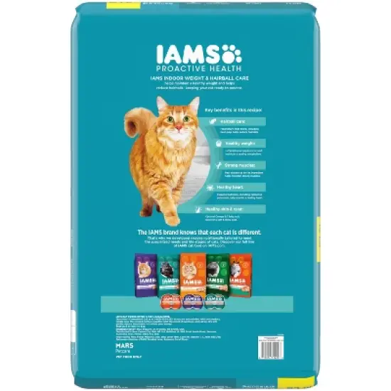 IAMS Proactive Health Weight Control and Hairball Care with Chicken and Turkey Flavor Indoor Dry Cat Food - 16lbs image {1}