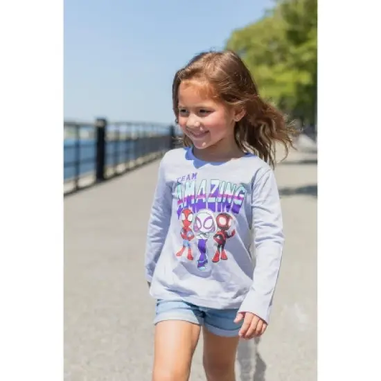 Marvel Spidey and His Amazing Friends Spider-Gwen Ghost Spider Miles Morales Girls 2 Pack T-Shirts Toddler to Little Kid image {1}