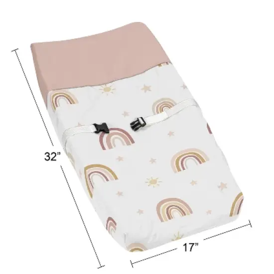 Sweet Jojo Designs Girl Changing Pad Cover Boho Rainbow Collection image {3}