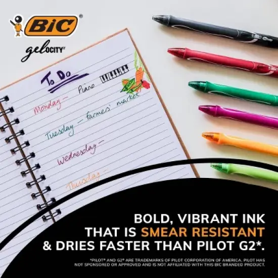 BIC Gel-ocity 3pk Gel Pens Medium Black Ink: Quick Drying 0.7mm School Supplies, Art & Office Stationery image {7}