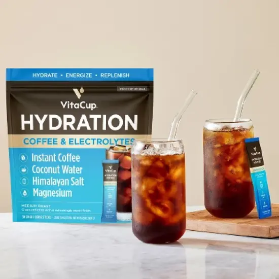 VitaCup Hydration Coffee Instant Packets w/ Electrolytes & Magnesium Medium Roast - 36ct image {1}