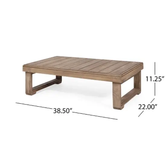 Christopher Knight Home Andrae Outdoor Acacia Wood 4 Seater Chat Set with Cushions, Brown and Beige image {4}