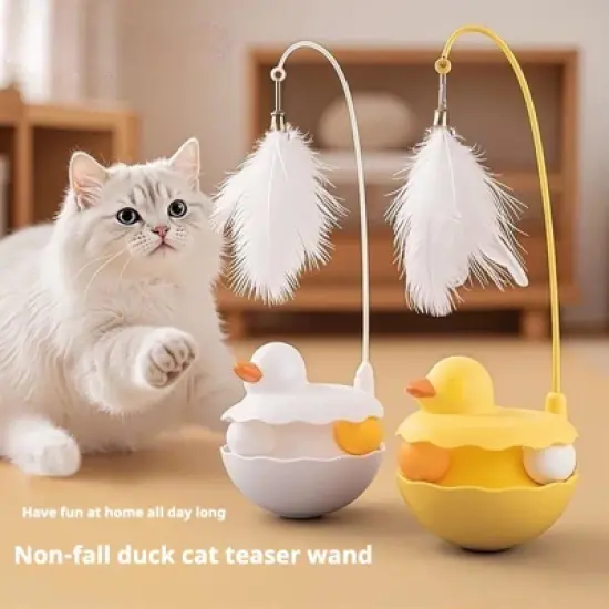 Cat Toys - Interactive Toy for Cat | Kitten Toys | Lightweight Resin Duck Shape Fun Stick for Kitten Play Indoor Outdoor image {1}