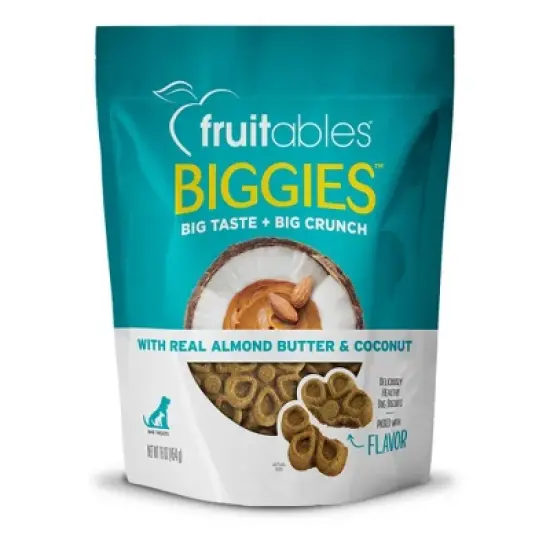 Fruitables Biggies Almond Butter & Coconut Crunchy Dog Treats - 16oz image {6}