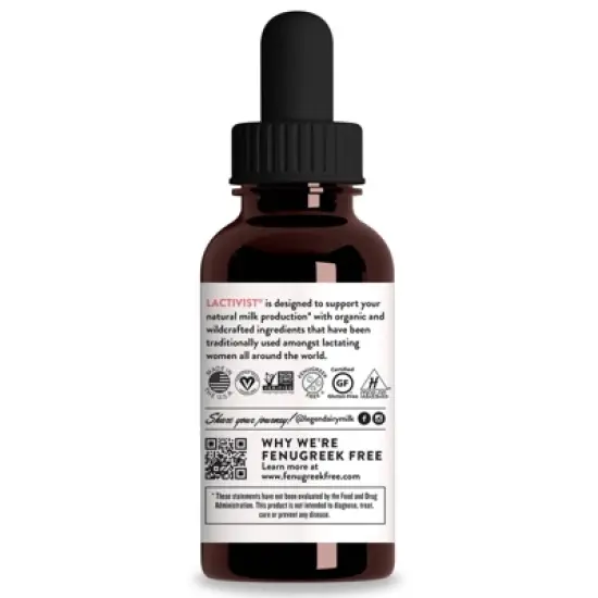 Legendairy Milk Alcohol Free Lactivist Lactation Vegan Supplement - 2 fl oz image {1}