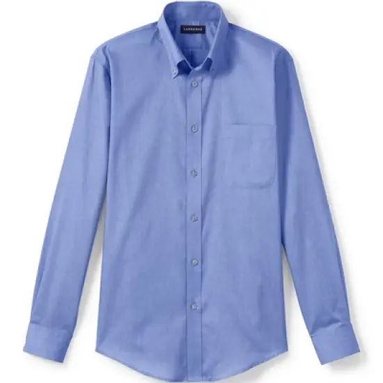 Lands' End School Uniform Men's Long Sleeve No Iron Pinpoint Dress Shirt image {4}