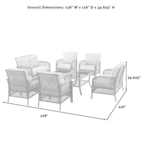 Tribeca 8pc Outdoor Wicker Conversation Set - Sand/Brown - Crosley image {11}