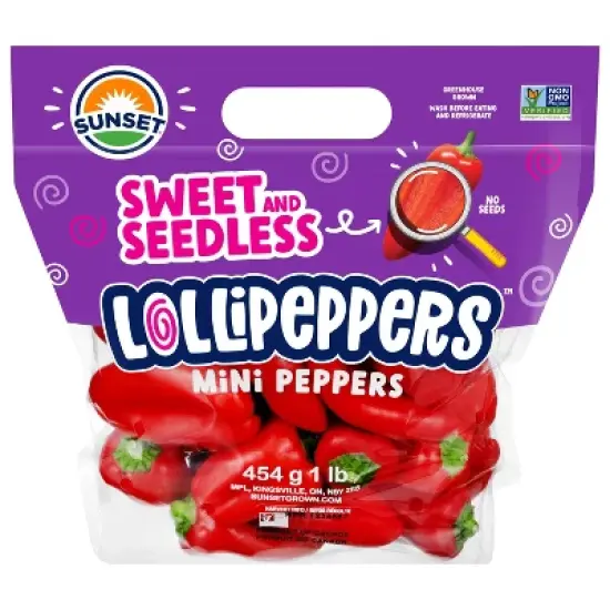 SUNSET Fresh Lollipeppers Seedless Mini Peppers - 1lb image {6}