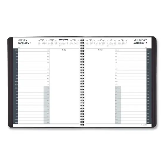24-Hour Daily Appointment Book, 11 x 8.5, Black Cover, 12-Month (Jan to Dec): 2026 image {2}