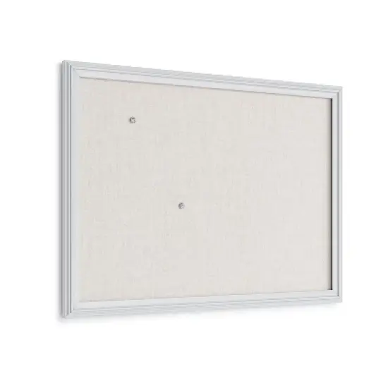 U Brands 17"x23" Thin D&eacute;cor Linen Bulletin White: Wall Mount, Includes Hardware, Stationery Board image {1}
