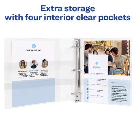 Avery Economy View 3 Ring Binders, 1.5" Round Rings, 4 White Binders (19201) image {2}