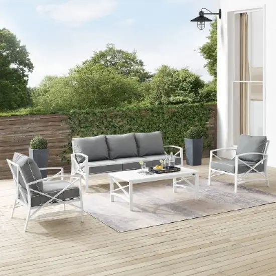 Kaplan 4pc Outdoor Sofa Set - Gray - Crosley image {7}