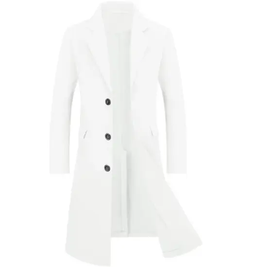 Lars Amadeus Men's Winter Single Breasted Notched Lapel Long Overcoat image {9}