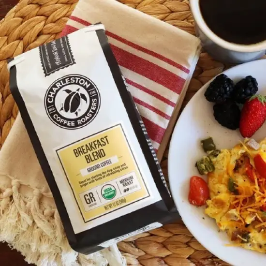 Charleston Coffee Roasters Breakfast Blend Medium Roast Organic Ground Coffee - 12 floz image {5}