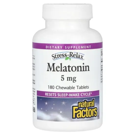Natural Factors Stress-Relax, Melatonin, 5 mg, 180 Chewable Tablets image {3}