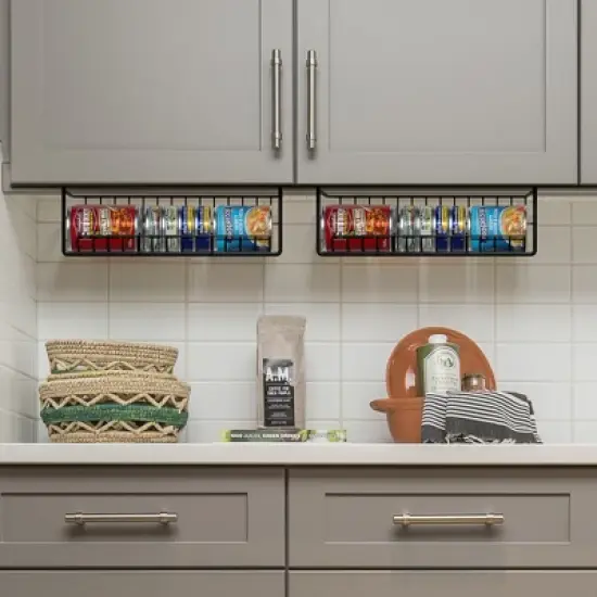 Sorbus Under Cabinet Can Storage Shelf &ndash; Pantry Organizer with Divider for Canned Goods image {1}