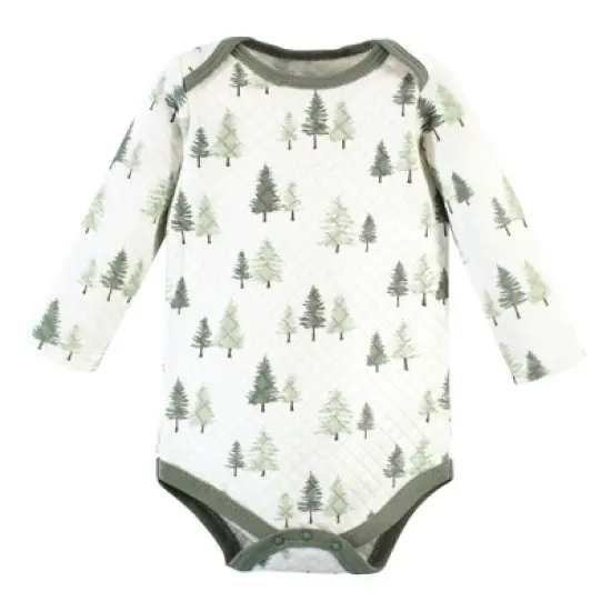 Hudson Baby Unisex Baby Quilted Long Sleeve Cotton Bodysuits, Forest Animals image {4}