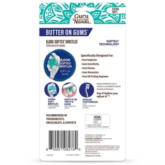 GuruNanda Butter-on-Gums Toothbrushes - 6ct image {1}