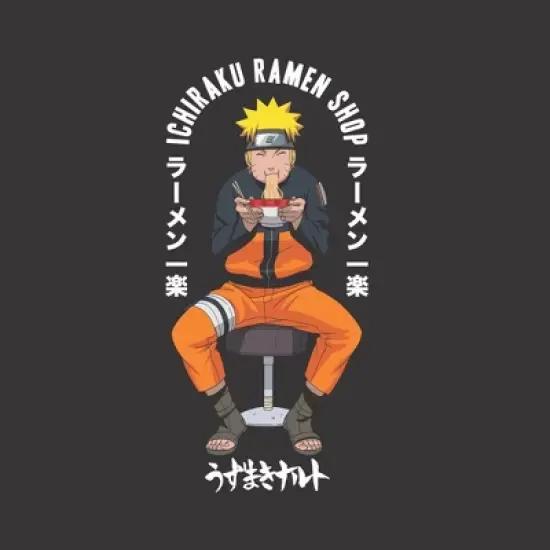 Naruto Shippuden Anime Cartoon Ichiraku Ramen Men's Black Shirt image {1}