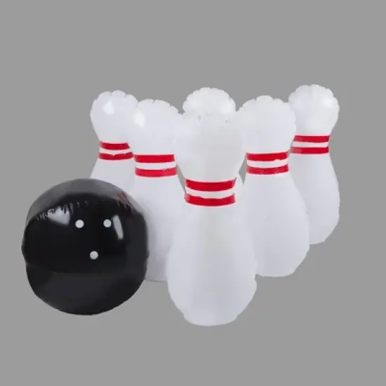 Toy Time Kids' Giant Inflatable Bowling Game Set With 6 Jumbo Pins for Indoor or Outdoor Use image {2}