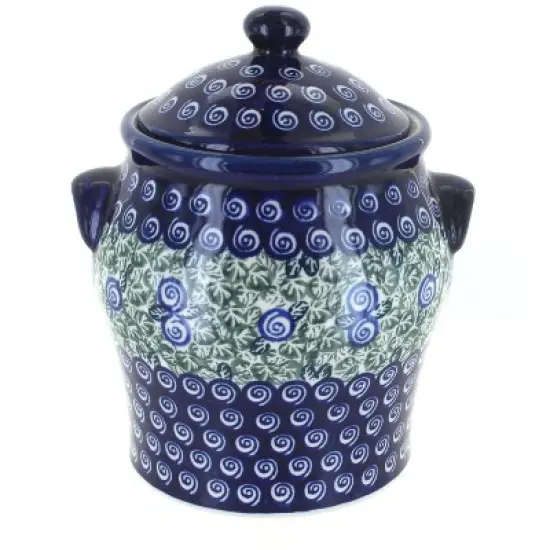Blue Rose Polish Pottery 1100 Zaklady Large Canister image {9}