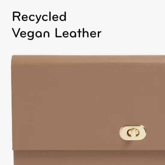 U Brands 13 Pocket Recycled Pleather Expandable File Light Brown: Accordion File Organizer, Letter Size, Office Storage image {5}