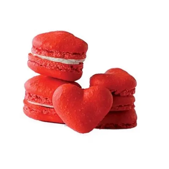 Silikomart Heart Macaroon Silicone Baking Sheet, 42 Cavities image {1}