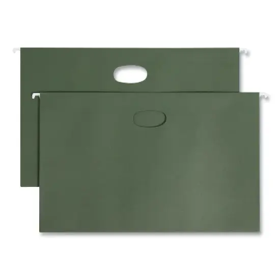 Smead Hanging Pockets with Full-Height Gusset, 1 Section, 1.75" Capacity, Legal Size, Standard Green, 25/Box image {5}