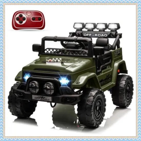 12V Kids Ride On Car, Electric Truck Ride On Toys with 5MPH Max Speed, Remote Control, LED Lights, and Music for Kids Gifts image {8}