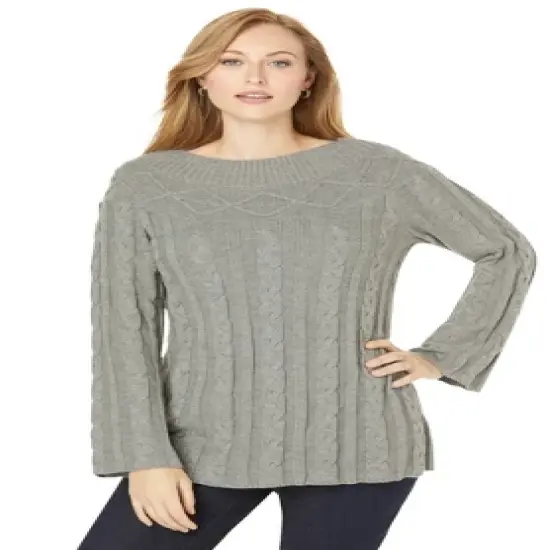 Jessica London Women&rsquo;s Plus Size Cable Sweater Tunic image {1}