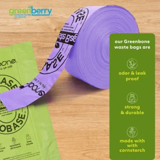 Greenbone Bio Base 300- Count Waste Bag Roll in Box Dispenser - Lavendar or Unscented image {1}