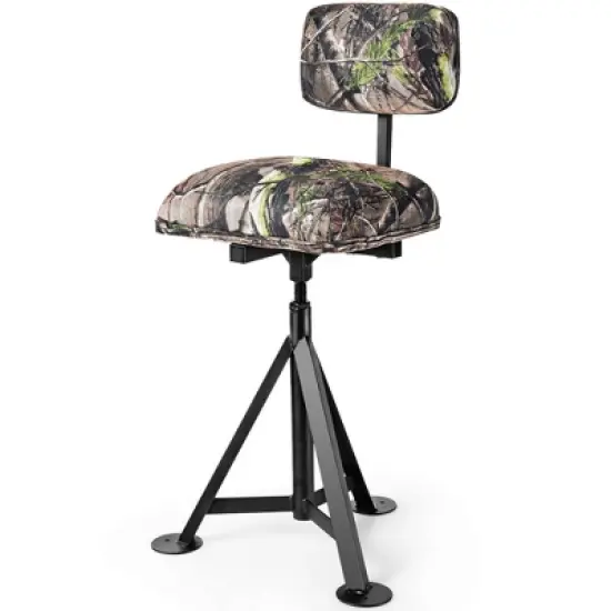 Costway Swivel Hunting Chair Tripod Blind Stool w/ Detachable Backrest Outdoor Camping image {4}