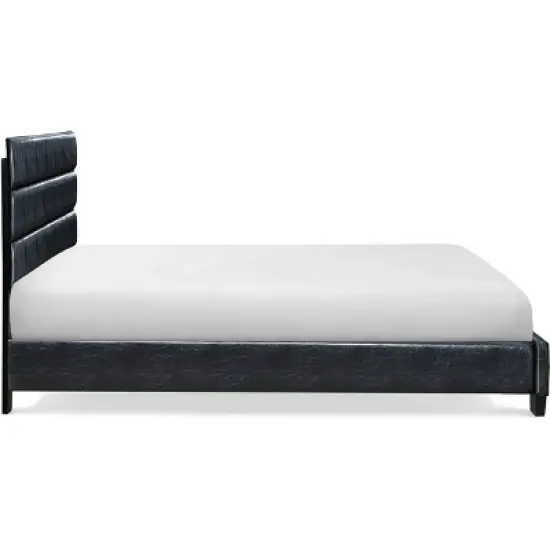 Hudson Leather Upholstered Bed Black - ClickDecor image {7}